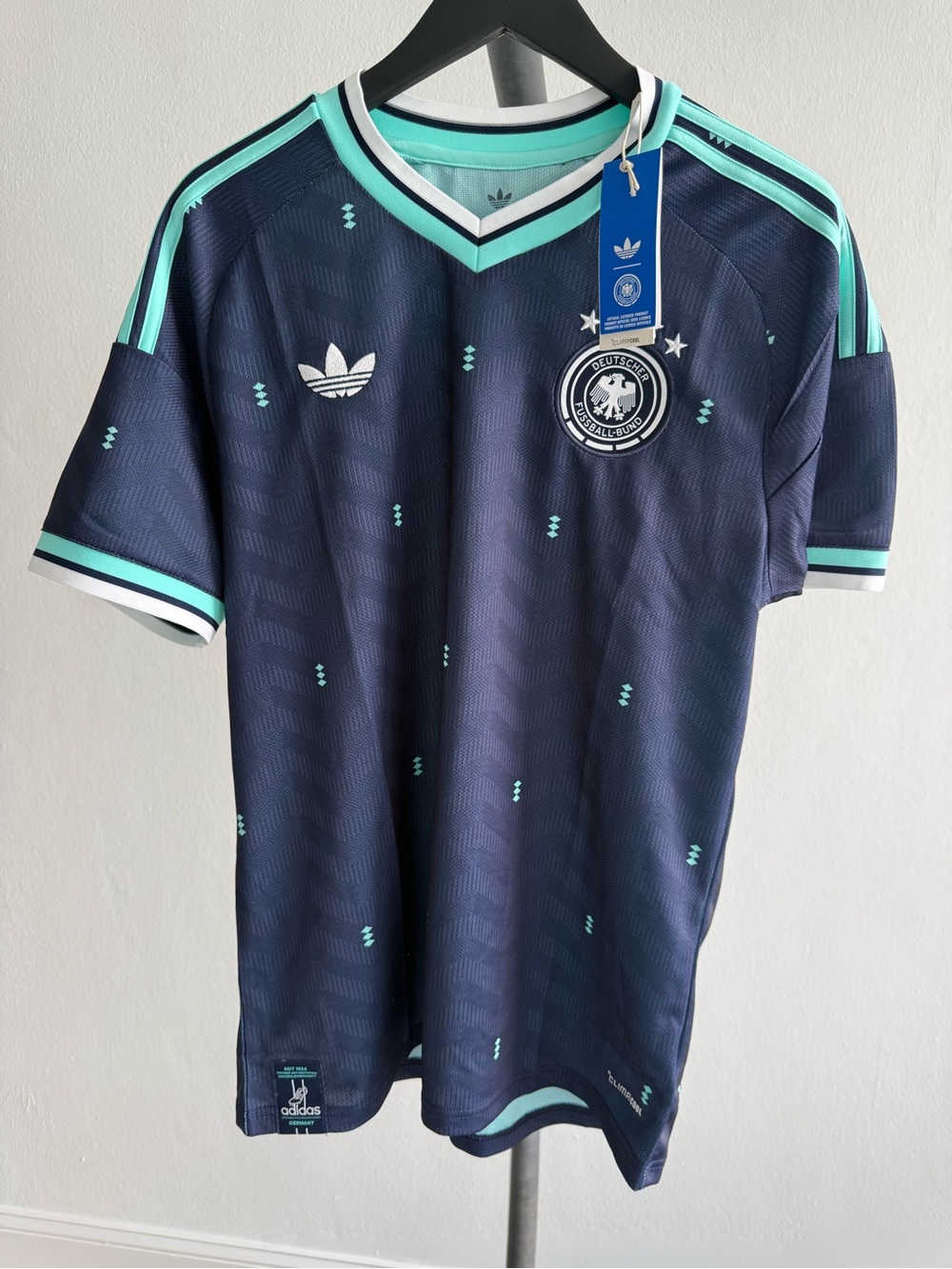 adidas Germany DFB Soccer Jersey Men L Navy Mint NWT